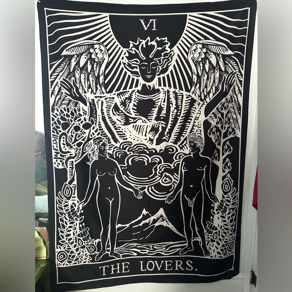 The Lovers tarot card tapestry